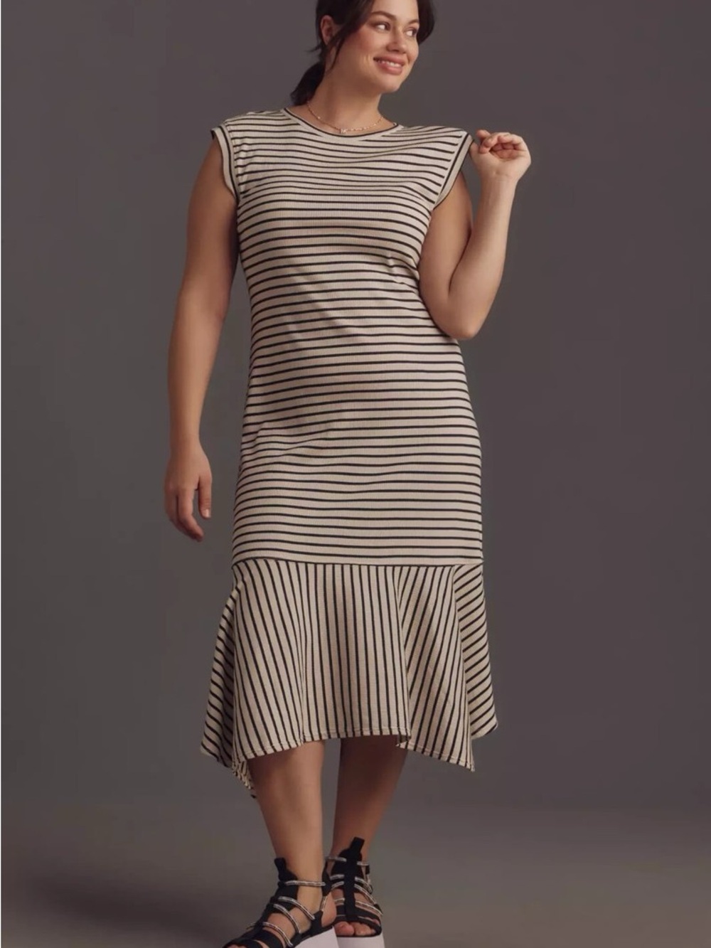 Daily Practice by Anthropologie Highline Short-Sleeve Maxi Dress- Size L